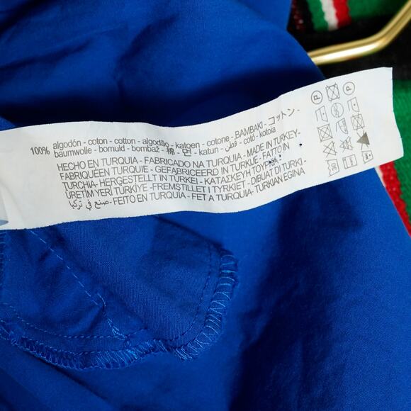 Zara Cobalt Blue Mini Dress Sz S Balloon Sleeves Tiered Ruffle - Picture 12 of 15